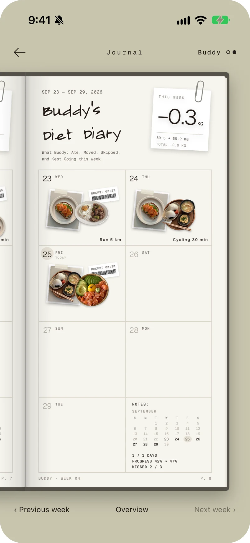 The same page, kept by the other person
